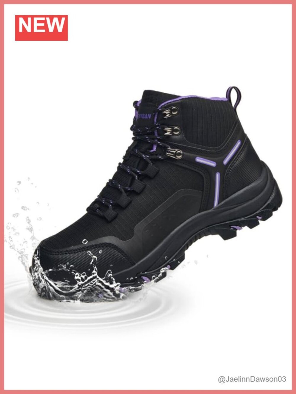 Waterproof Wide Toe Box Hiking Boots Faux Leather Ankle Outdoor